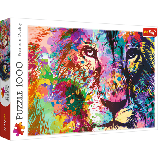 Trefl; 1000 Piece Jigsaw Puzzles, Colorful Lion, Art. Puzzle; Animals; Colorful puzzle; Adult Puzzle, Trefl 10707; Category:Jigsaw; Image:1